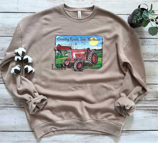 Country Roads // Tractor | Adult Crewneck Pullover